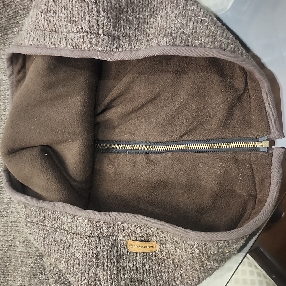 Laundromat The Oxford Sweater Jacket Medium Handmade Wool Knit Brown Like New - Picture 11 of 13
